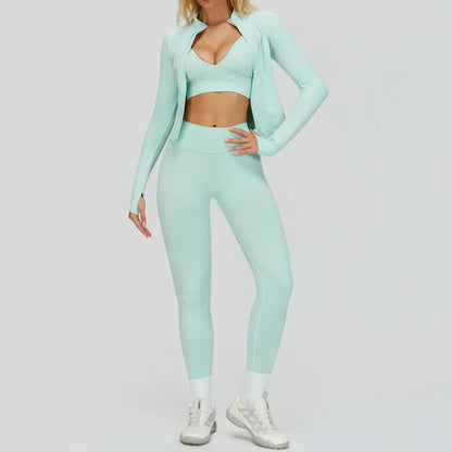 Ensemble Yoga Sans Couture Femme 2/3 Pièces - Legging, Brassière & Top