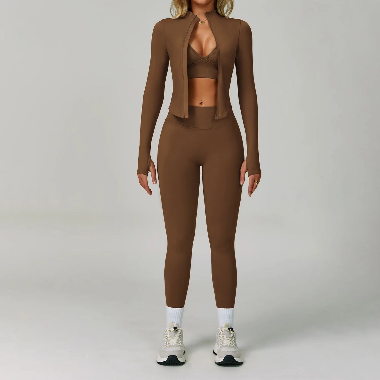 Ensemble Yoga Sans Couture Femme 2/3 Pièces - Legging, Brassière & Top