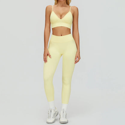 Ensemble Yoga Sans Couture Femme 2/3 Pièces - Legging, Brassière & Top