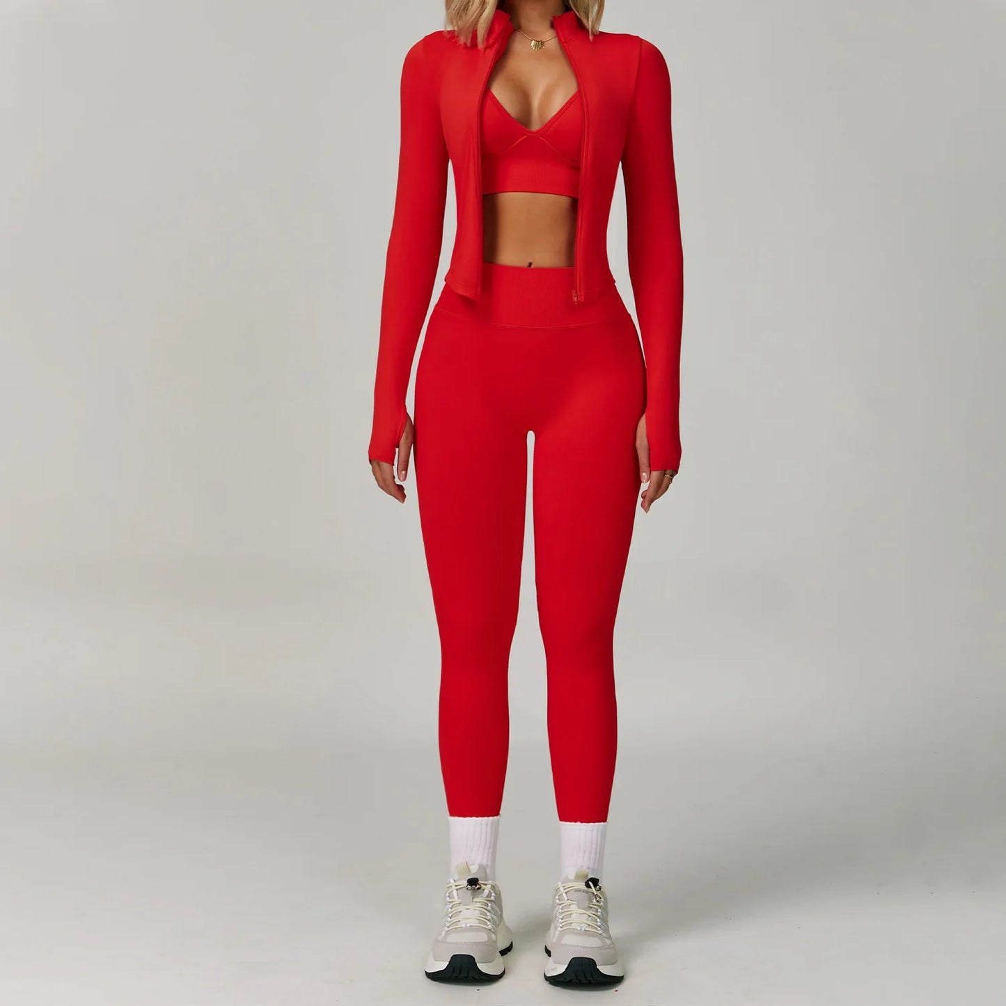 Ensemble Yoga Sans Couture Femme 2/3 Pièces - Legging, Brassière & Top