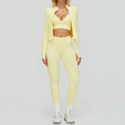 Ensemble Yoga Sans Couture Femme 2/3 Pièces - Legging, Brassière & Top