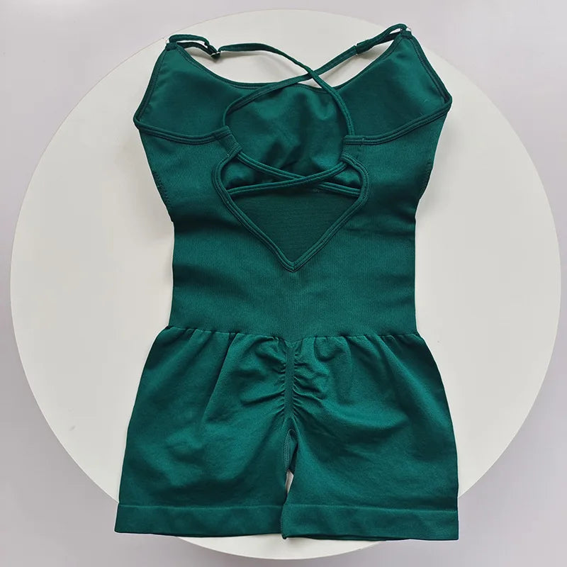 Combinaison Yoga Femme Une Pièce - Jumpsuit Fitness Gainant & Brassière Intégrée