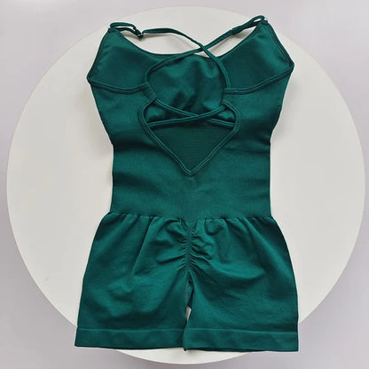 Combinaison Yoga Femme Une Pièce - Jumpsuit Fitness Gainant & Brassière Intégrée