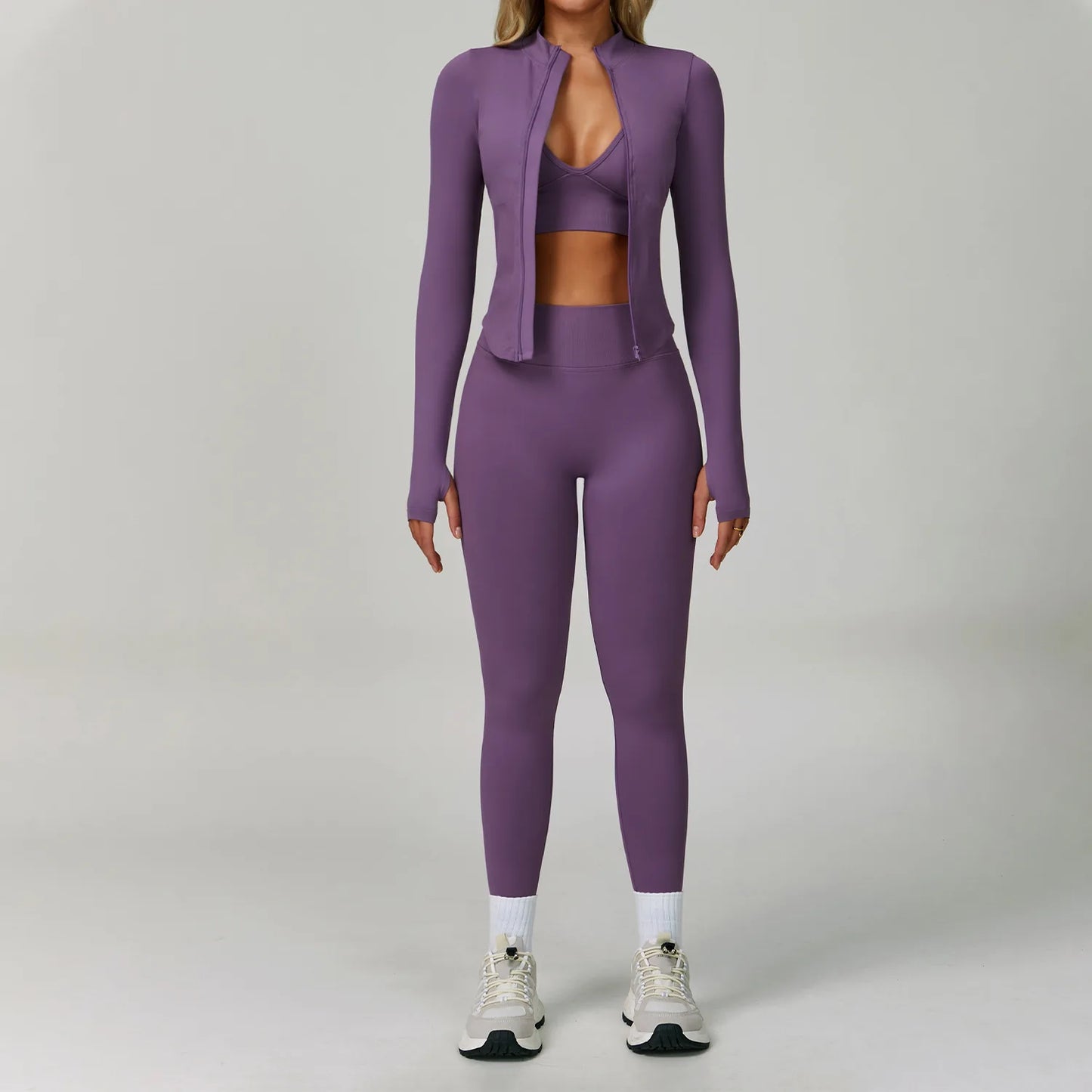 Ensemble Yoga Sans Couture Femme 2/3 Pièces - Legging, Brassière & Top