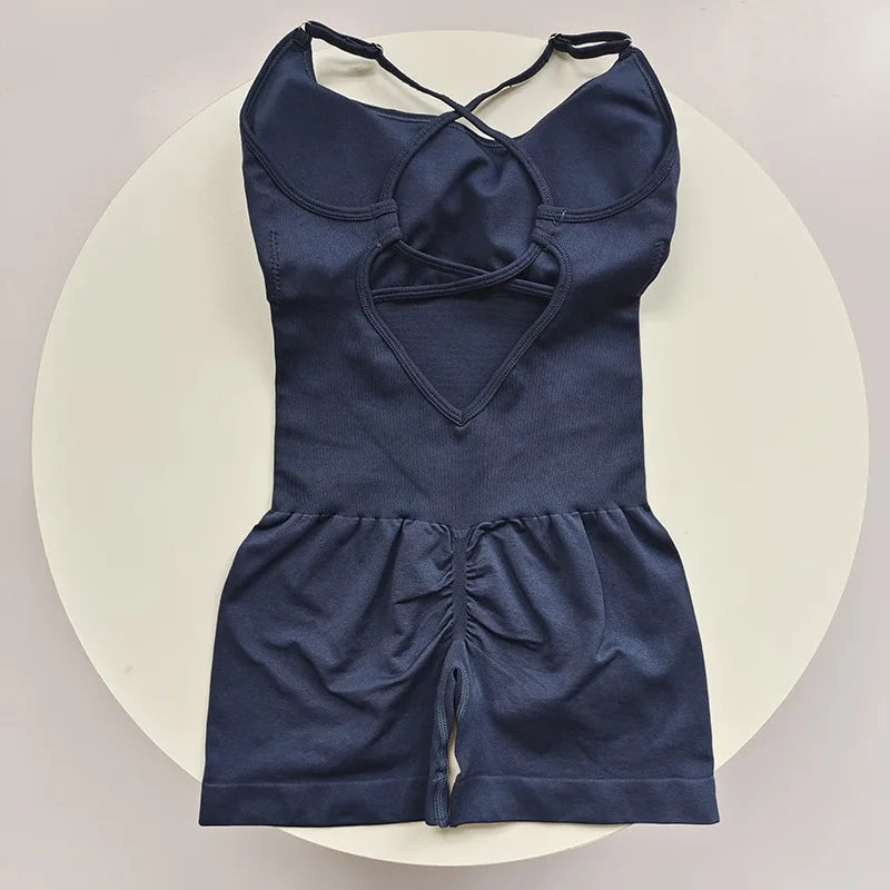 Combinaison Yoga Femme Une Pièce - Jumpsuit Fitness Gainant & Brassière Intégrée