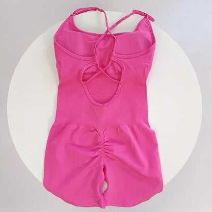 Combinaison Yoga Femme Une Pièce - Jumpsuit Fitness Gainant & Brassière Intégrée