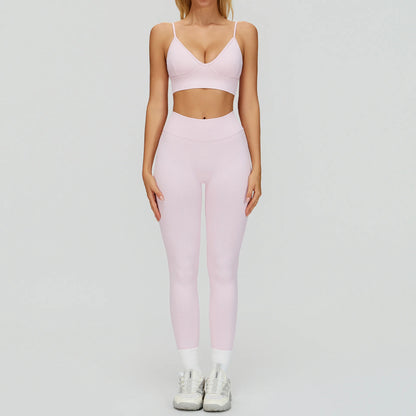 Ensemble Yoga Sans Couture Femme 2/3 Pièces - Legging, Brassière & Top