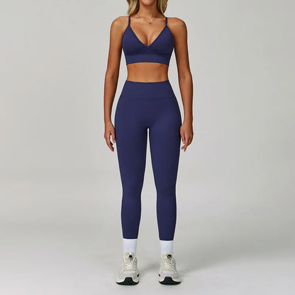 Ensemble Yoga Sans Couture Femme 2/3 Pièces - Legging, Brassière & Top