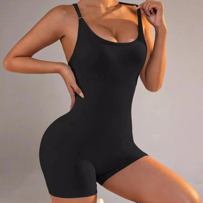 Combinaison Yoga Femme Une Pièce - Jumpsuit Fitness Gainant & Brassière Intégrée