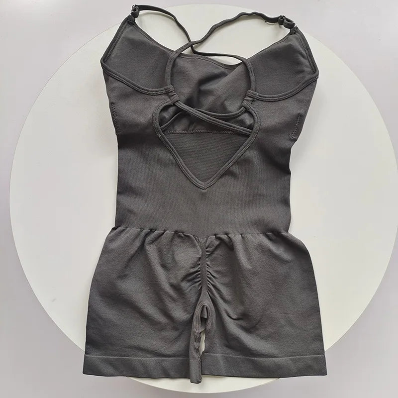 Combinaison Yoga Femme Une Pièce - Jumpsuit Fitness Gainant & Brassière Intégrée