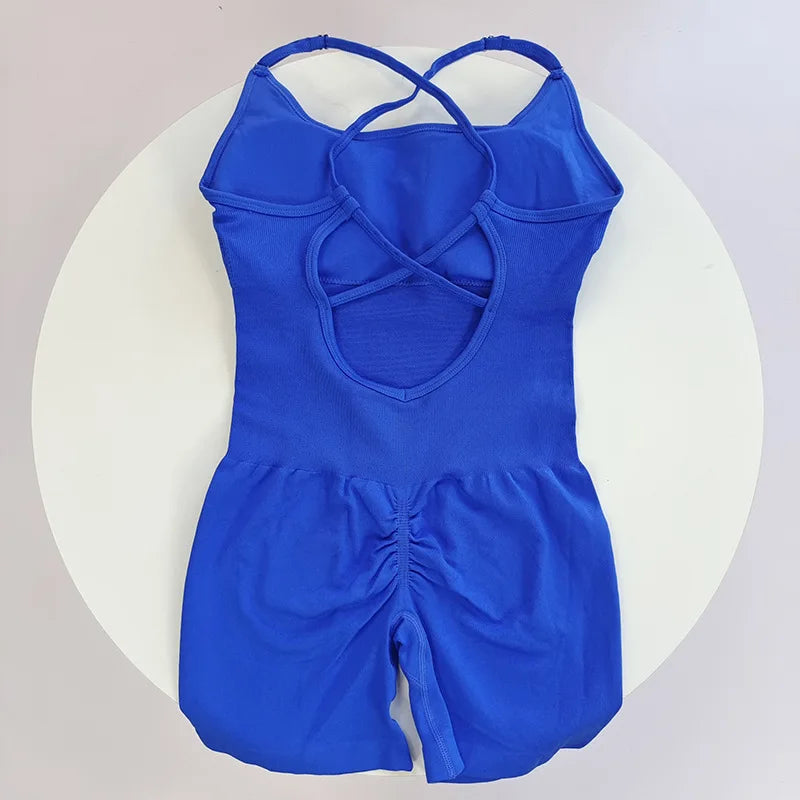 Combinaison Yoga Femme Une Pièce - Jumpsuit Fitness Gainant & Brassière Intégrée