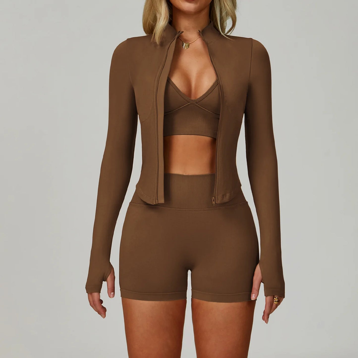 Ensemble Yoga Sans Couture Femme 2/3 Pièces - Legging, Brassière & Top