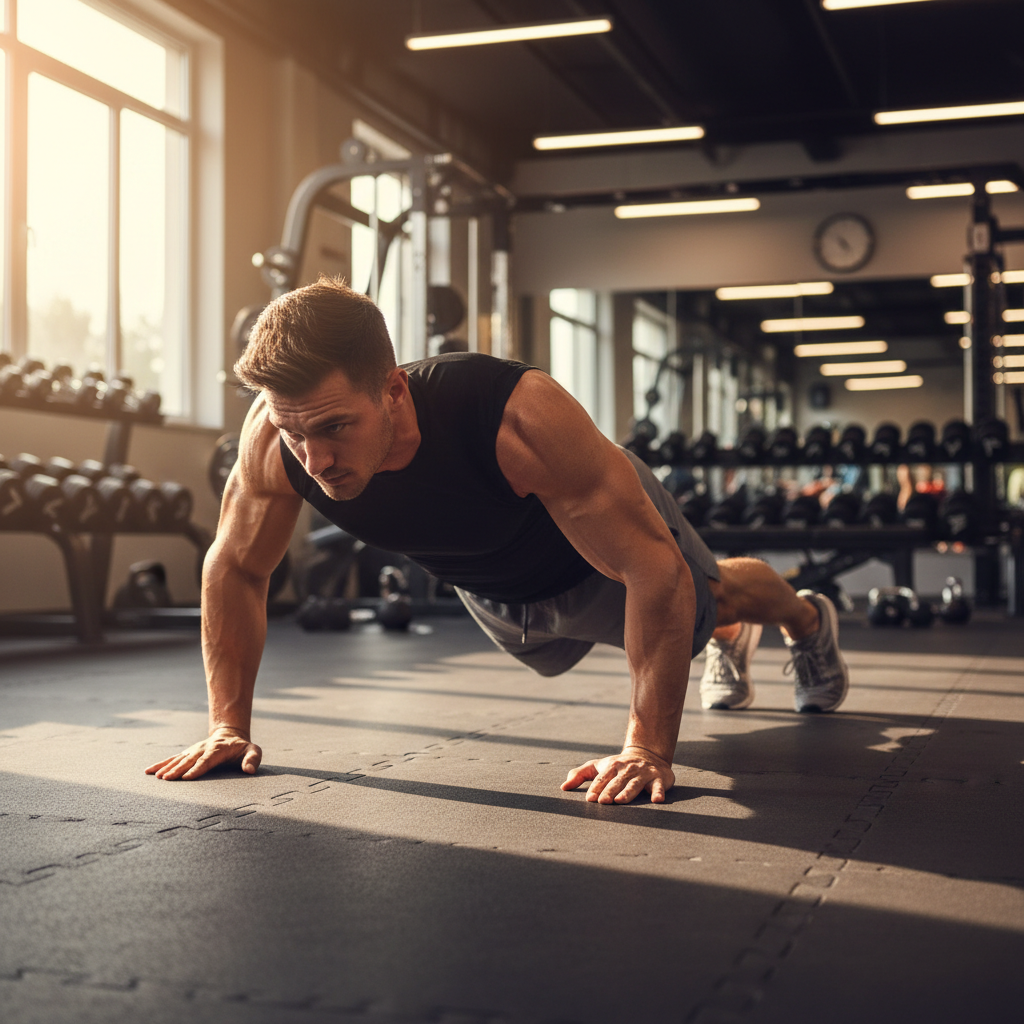 Homme musculation sur tapis EVA FlexMove