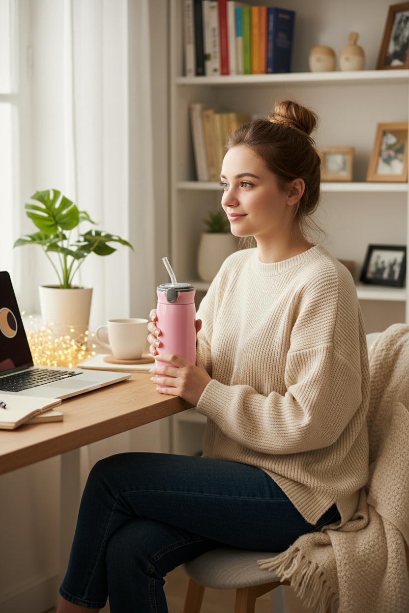 Lifestyle – Bureau – Gourde Rose