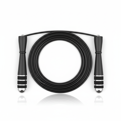 Corde à sauter noire fond blanc